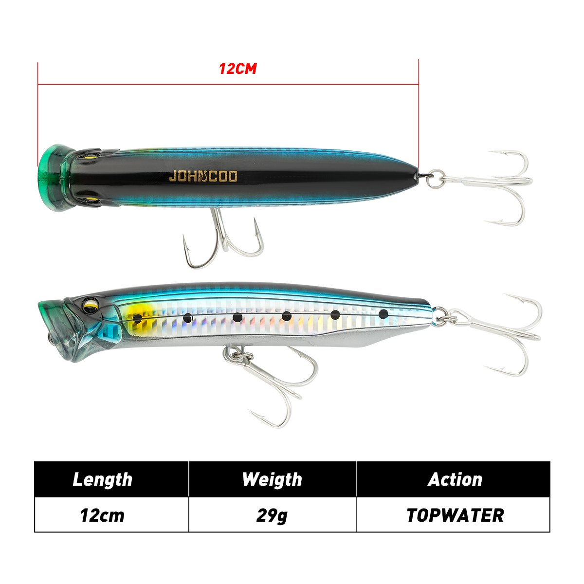 Fishing Lure Popper - Johncoo Popper Fishing lure Topwater Fishing