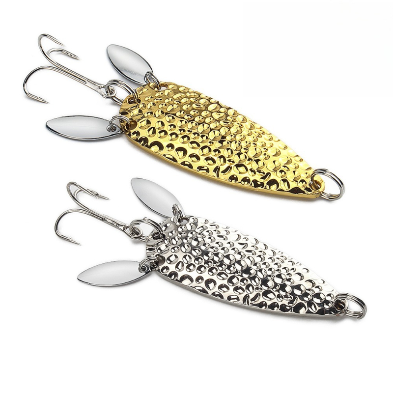Fishing Lure Spinnerbait - 1Pcs Metal Spoon Spinnerbait Double Rotating