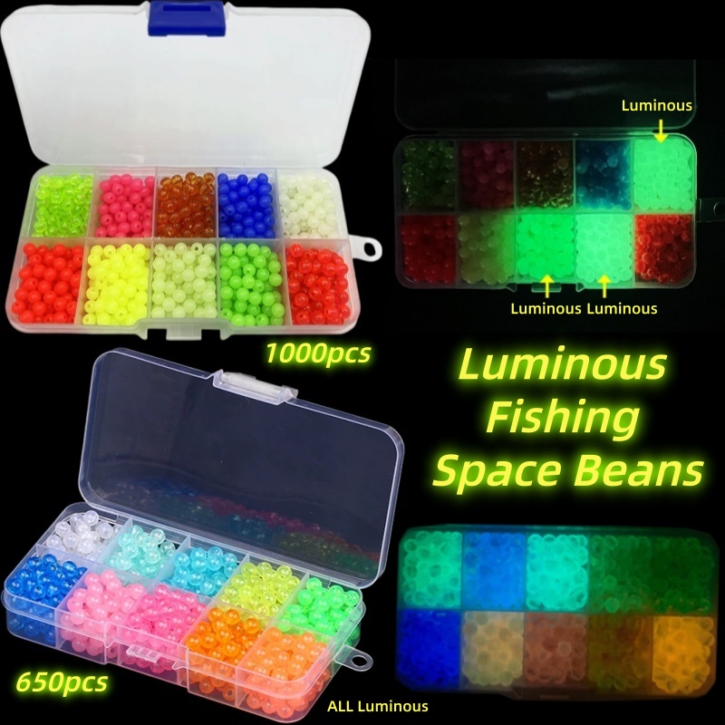 Fishing Lure Box - 1000pcs Luminous Fishing Space Beans Box