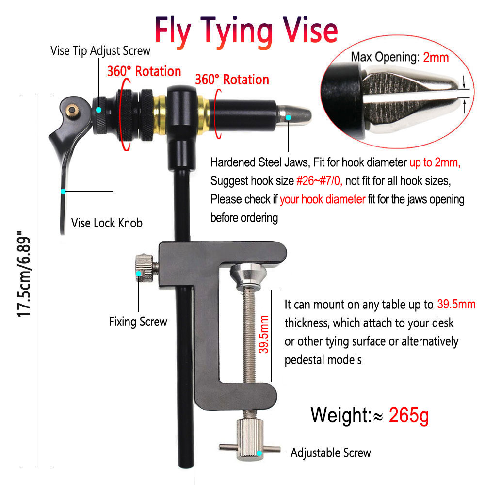 1PC 360° Rotation C-Clamp Fly  - Fishing Lure Jig recension och pris