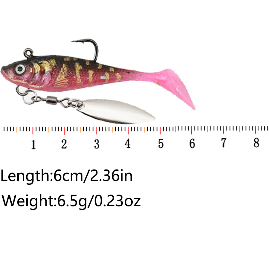 5PCS T-Tail Soft Bait Artifici - Fishing Lure Spinnerbait recension och pris