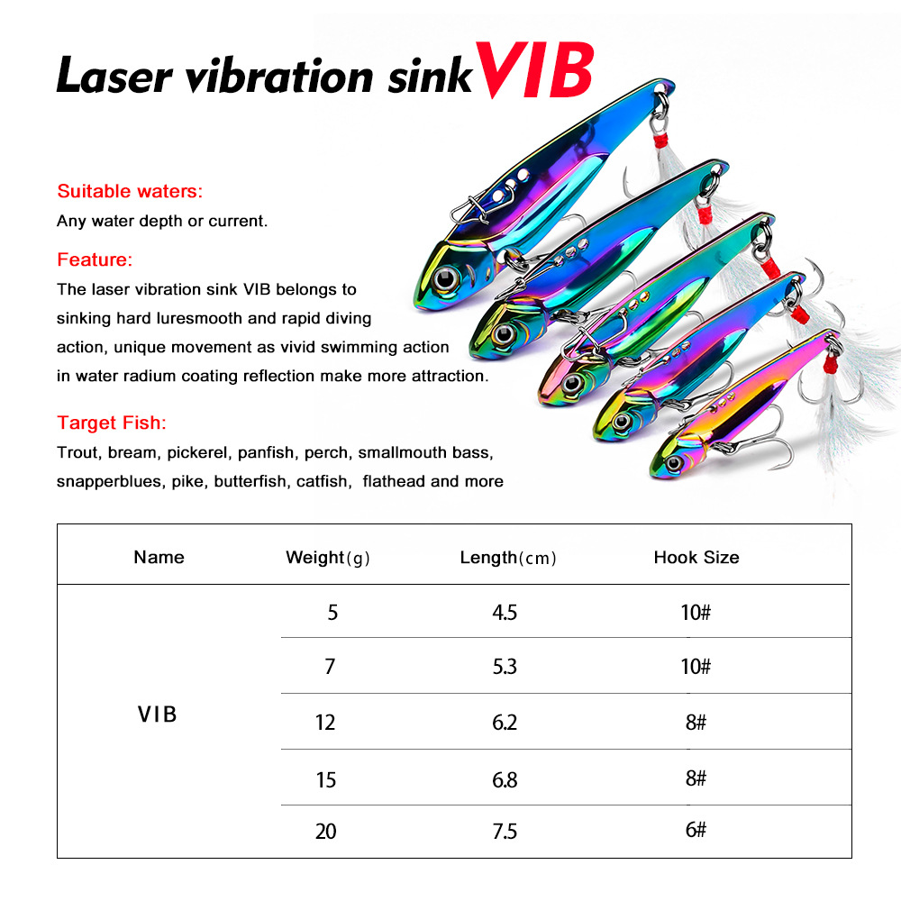 Colorful Metal VIB Lure Bait,  - Fishing Lure Spoon recension och pris