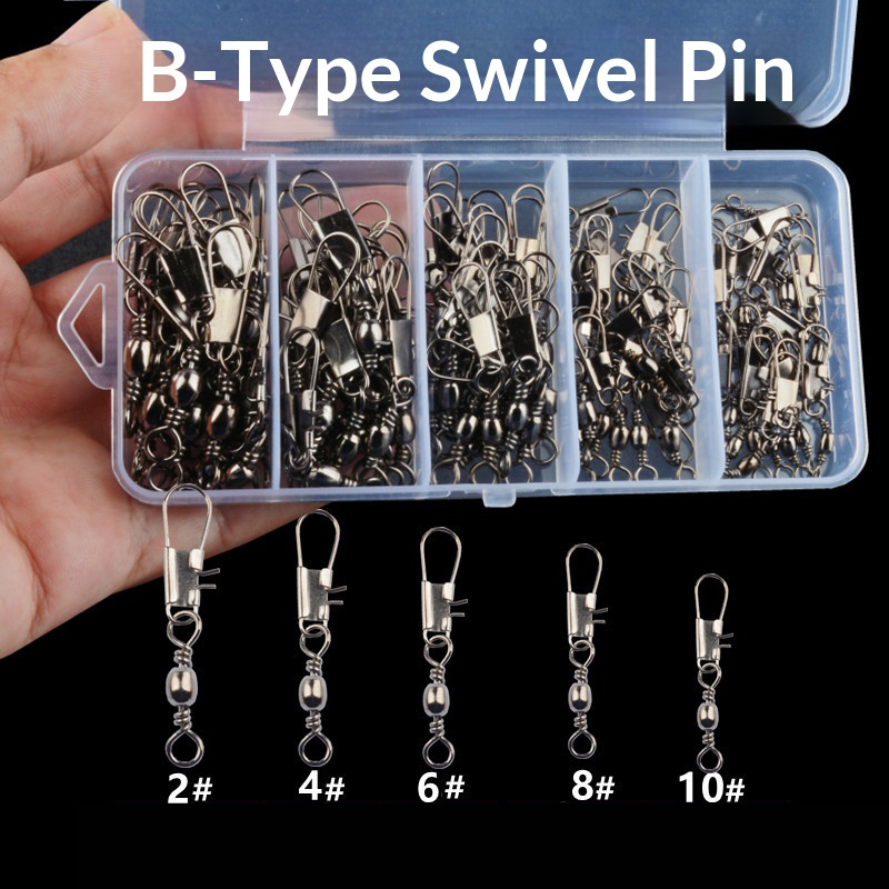 50/100pcs Box Barrel Snap Swiv - Fishing Lure Box recension och pris