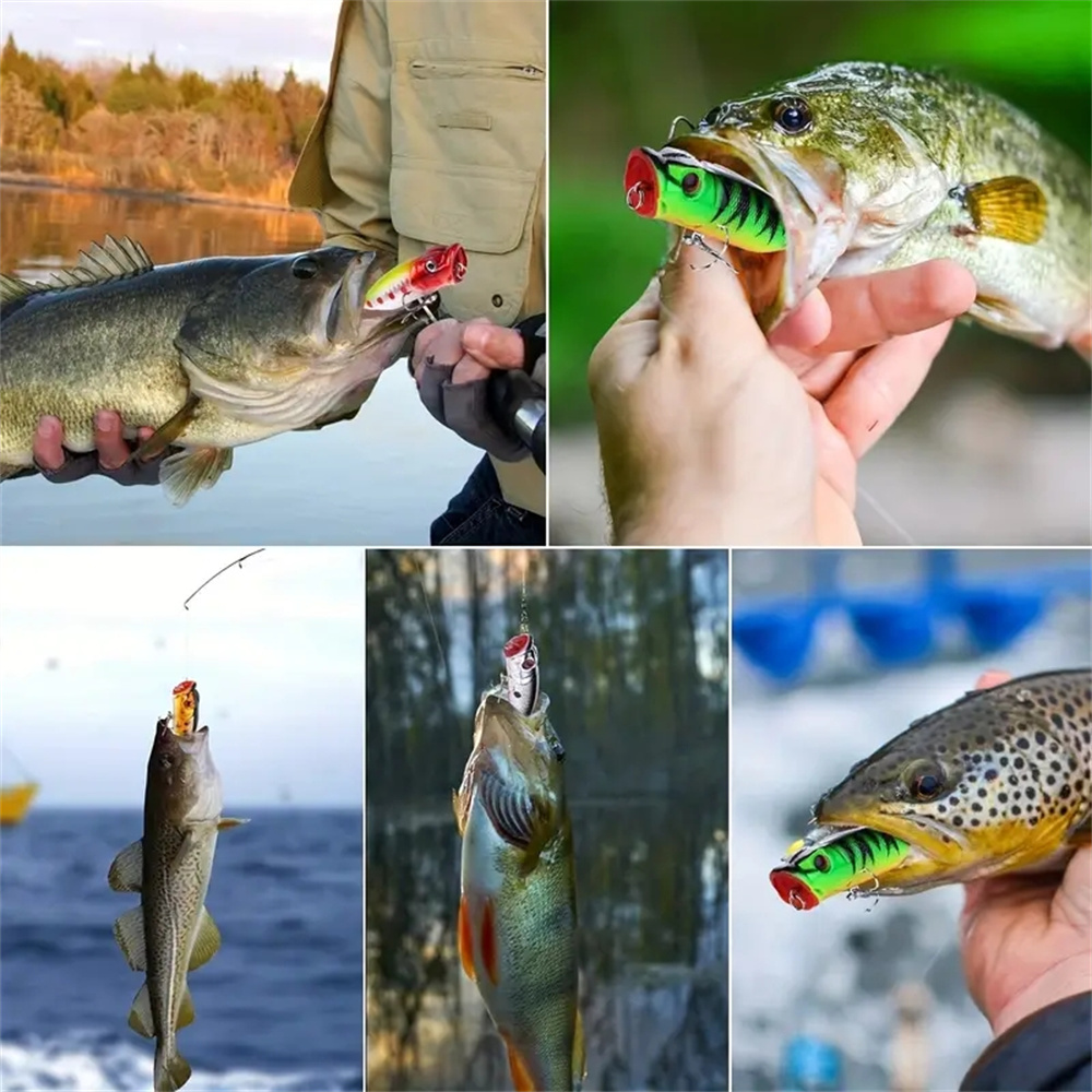 5Pcs Popper Fishing Lures 3d E - Fishing Lure Popper recension och pris
