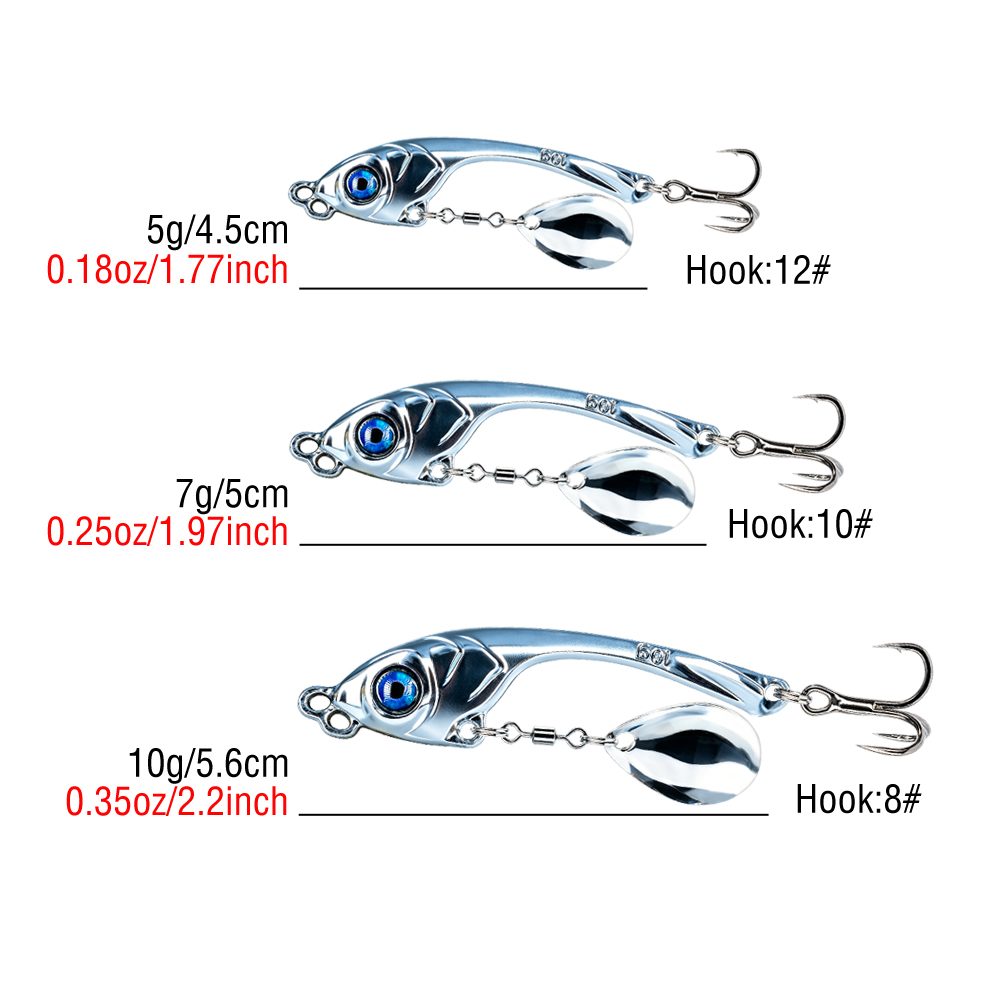 10 Pcs/Box Double Hole Metal V - Fishing Lure Spinnerbait recension och pris