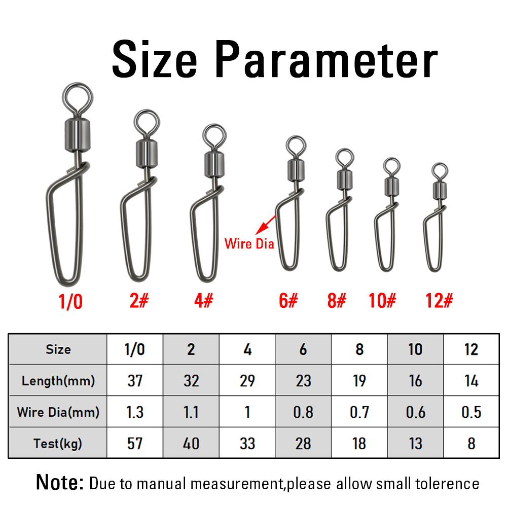 20PCS #12 -1/0 Rolling Swivel  - Fishing Lure Accessories recension och pris