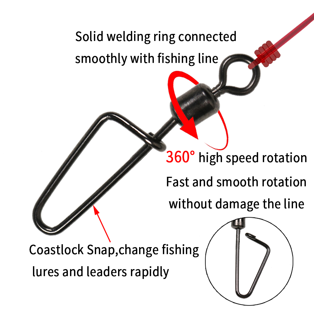 20PCS #12 -1/0 Rolling Swivel  - Fishing Lure Accessories recension och pris