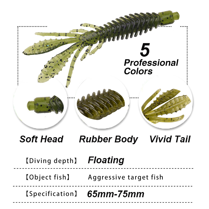 WESTBASS 5PCS Soft Larva Baits - Fishing Lure Spinnerbait recension och pris