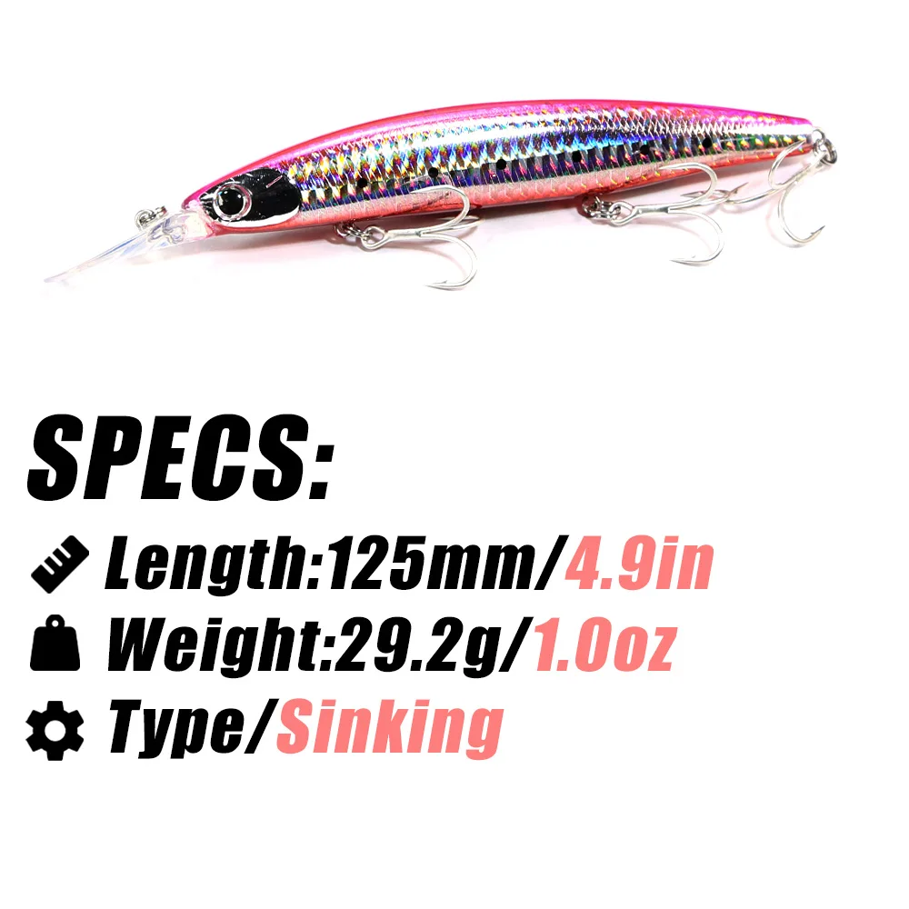 B&U 125mm Sinking Minnow Sea F - Fishing Lure Jerkbait recension och pris